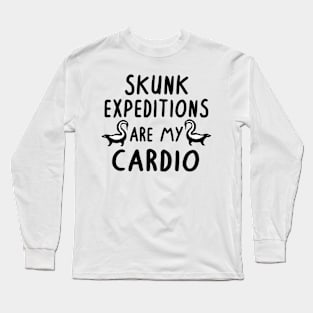 Skunk Cardio Sports Pet Eating Garbage Long Sleeve T-Shirt